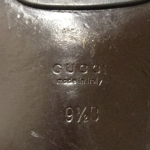 GUCCI BROWN Red/ Green Logo Sandals US 9.5 - Picture 2 of 7